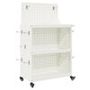 vidaXL Chariot &agrave; outils Blanc 65 x 35 x 111 cm Acier lamin&eacute; &agrave; froid