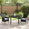 vidaXL Ensemble de salle &agrave; manger pour jardin 3 pcs Noir polyrotin