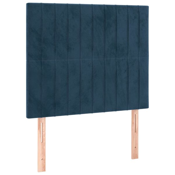 vidaXL T&ecirc;te de lit Bleu fonc&eacute; 80x5x118/128 cm Velours