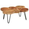vidaXL Table basse 36 cm 6 troncs bois d'acacia massif