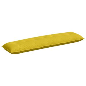 vidaXL Coussin de Dos Jaune 200 x 50 cm Tissu en velours c&ocirc;tel&eacute;