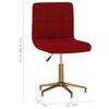 vidaXL Chaise pivotante de salle &agrave; manger Rouge bordeaux Velours
