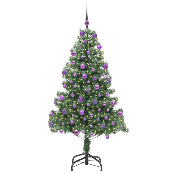 vidaXL Sapin de No&euml;l avec 300 LED avec support Vert 210 cm PVC
