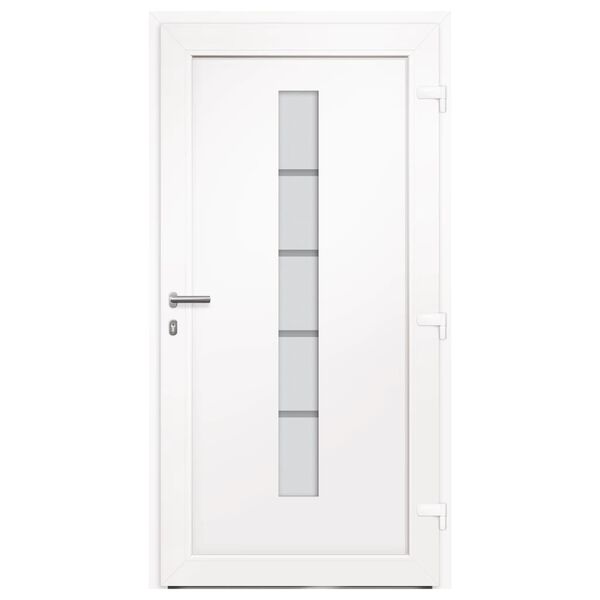 vidaXL Porte d'entr&eacute;e Aluminium et PVC Blanc 100x210 cm