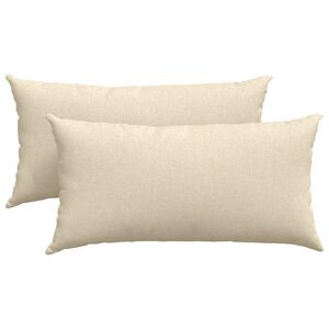 vidaXL Coussins de canap&eacute; 2 pcs Cr&egrave;me 80 x 40 cm tissu