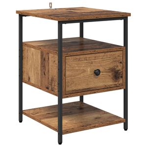 vidaXL Cabinet de chevet Bois ancien 40 x 42 x 56 cm Bois d'ing&eacute;nierie