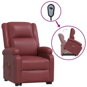 vidaXL Fauteuil de massage Rouge bordeaux Similicuir