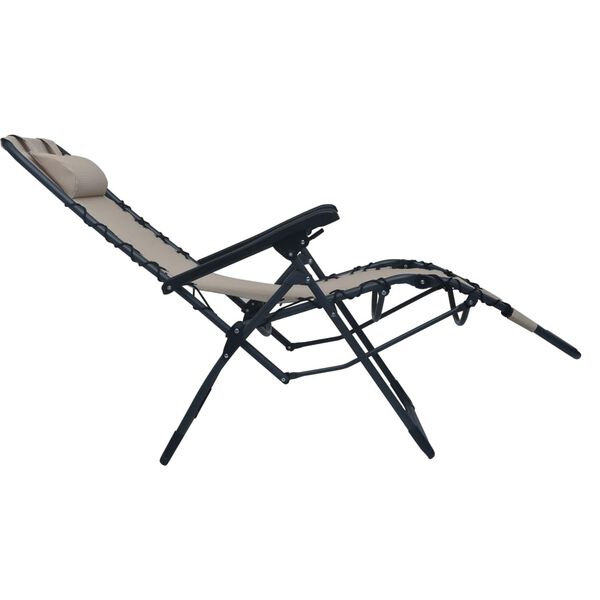 vidaXL Chaise pliable de terrasse Taupe Textil&egrave;ne