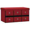 vidaXL Banc de rangement pliable Bordeaux 76x38x38 cm Faux lin