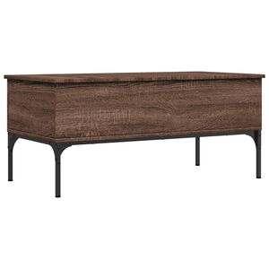 vidaXL Table basse ch&ecirc;ne marron 100x50x45cm bois d'ing&eacute;nierie et m&eacute;tal