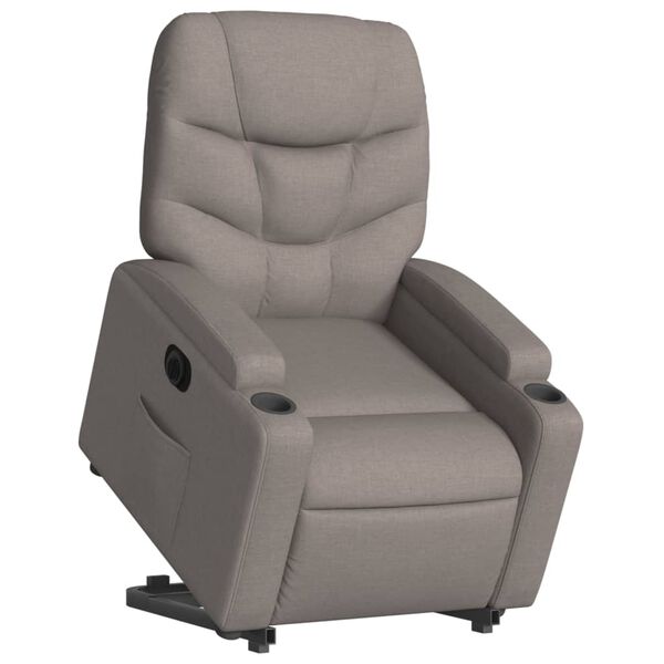 vidaXL Fauteuil inclinable &eacute;lectrique taupe tissu