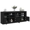 vidaXL Buffet avec lumières LED noir 164x37x67 cm
