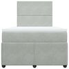 vidaXL Sommier &agrave; lattes de lit et matelas Gris clair 120x200cm Velours