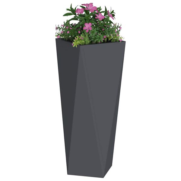 vidaXL Jardinière 2 pcs Anthracite 30 x 30 x 75 cm Acier