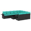 vidaXL Ensemble de canap&eacute; de jardin 11 pcs avec coussins noir r&eacute;sine tress&eacute;e