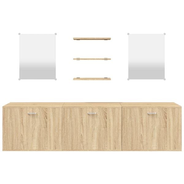 vidaXL Ensemble de meubles salle de bain 6 pcs ch&ecirc;ne bois d'ing&eacute;nierie