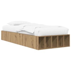 vidaXL Cadre de lit avec rangement Ch&ecirc;ne artisanal 80 x 200 cm