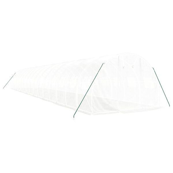 vidaXL Serre avec cadre en acier blanc 48 m² 16x3x2 m