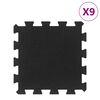 vidaXL Carreaux de sol caoutchouc 9 pcs noir 16 mm 30x30 cm