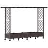 vidaXL Lit &Eacute;lev&eacute; avec Treillis et Toit Marron 203 x 40 x 127 cm PP
