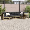 vidaXL Salon de jardin 5 pcs bois de pin impr&eacute;gn&eacute;