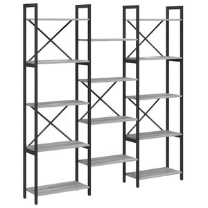 vidaXL &Eacute;tag&egrave;re 156 x 25 x 167 cm Bois d'ing&eacute;nierie Sonoma gris