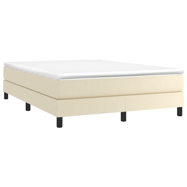 vidaXL Sommier &agrave; lattes de lit avec matelas Cr&egrave;me 140x200cm Similicuir
