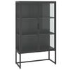 vidaXL Buffet haut Anthracite 80x35x135 cm Acier et verre tremp&eacute;