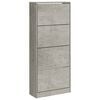 vidaXL Armoire &agrave; chaussures Gris b&eacute;ton 63x24x147 cm Bois d'ing&eacute;nierie