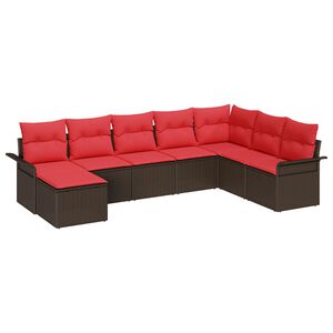 vidaXL Ensemble de canap&eacute; de jardin 8 pcs Beige Poly rotin