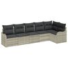 vidaXL Ensemble de canap&eacute; de jardin 6 pc Gris clair polyrotin