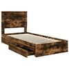vidaXL Lit de Rangement Ch&ecirc;ne fum&eacute; 90 x 190 cm Bois d'ing&eacute;nierie