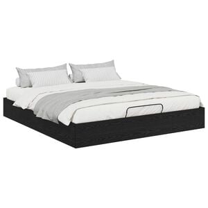 vidaXL Cadre de lit ottoman avec stockage Ch&ecirc;ne Noir 203 x 180 x 25 cm