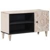 vidaXL Meuble TV Blanc 80 x 31,5 x 46 cm Bois de mangue massif