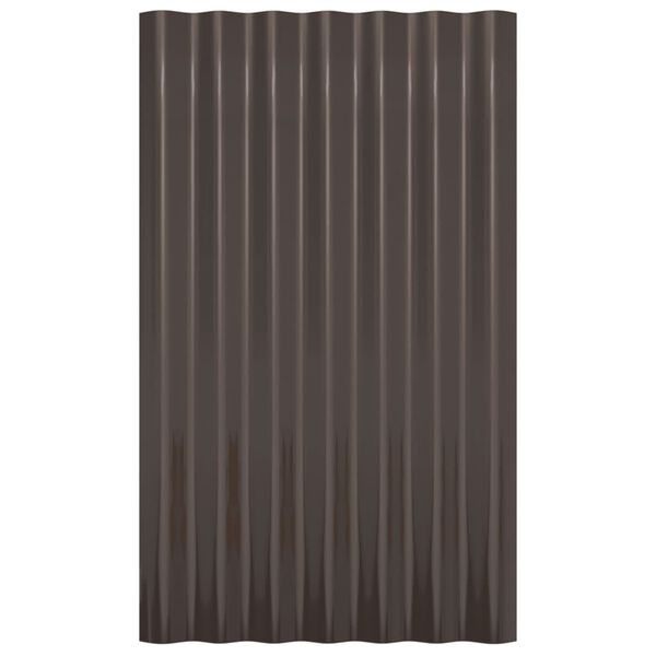 vidaXL Panneaux de toit 36 pcs Acier galvanisé Marron 60x36 cm