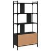 vidaXL Biblioth&egrave;que avec portes noir 76,5x30x154,5cm bois d'ing&eacute;nierie