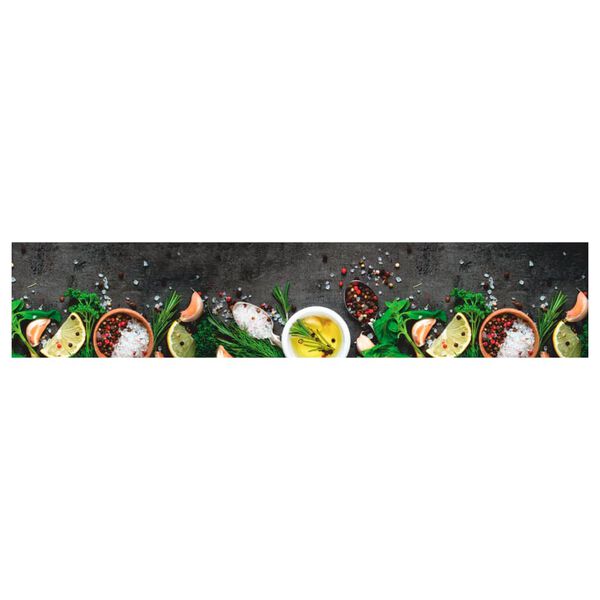 vidaXL Tapis de cuisine lavable impression d'&eacute;pices 60x300 cm velours