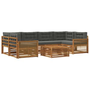 vidaXL Ensemble de canap&eacute;s d'ext&eacute;rieur 7 pc Naturel et Anthracite
