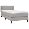 vidaXL Sommier &agrave; lattes de lit avec matelas Gris clair 80x200 cm Tissu