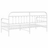 vidaXL Cadre de lit de jour Blanc 90 x 190 cm Acier enduit de poudre