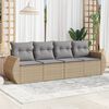 vidaXL Salon de jardin avec coussins 4 pcs beige r&eacute;sine tress&eacute;e