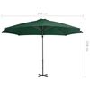 vidaXL Parasol de jardin en porte-&agrave;-faux et poteau en aluminium vert