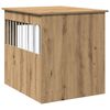 vidaXL Meuble de cage pour chiens ch&ecirc;ne artisanal 64,5x80x71 cm