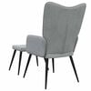 vidaXL Chaise de relaxation avec tabouret Gris clair Tissu