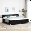 vidaXL Lit &agrave; ressorts avec matelas Noir 200 x 200 cm tissu