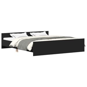 vidaXL Cadre de lit sans matelas noir 200x200 cm