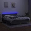 vidaXL Sommier &agrave; lattes de lit et matelas et LED Gris fonc&eacute; 180x200 cm