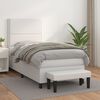 vidaXL Sommier &agrave; lattes de lit avec matelas Blanc 90x200 cm Similicuir