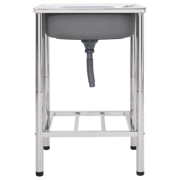 vidaXL Évier de camping Seul lavabo Acier inoxydable