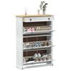 vidaXL Cabinet &agrave; chaussures Corona Blanc 99 x 32 x 138 cm Pin massif
